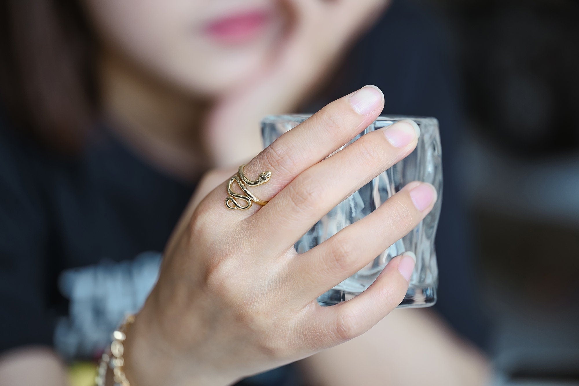 4pcs Gold/ Silver Tone Snake Ring, Open Serpent Ring, Reptile Adjustable Band Ring, Punk Animal Jewelry, Fashion Jewelry (#GB-2716)